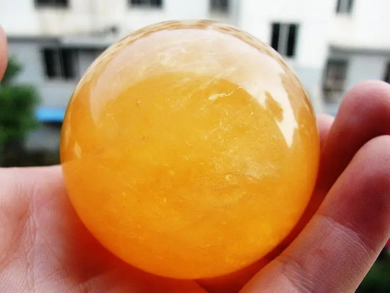 Natural Citrine Crystal Sphere | Abundance & Solar Plexus Healing Stone