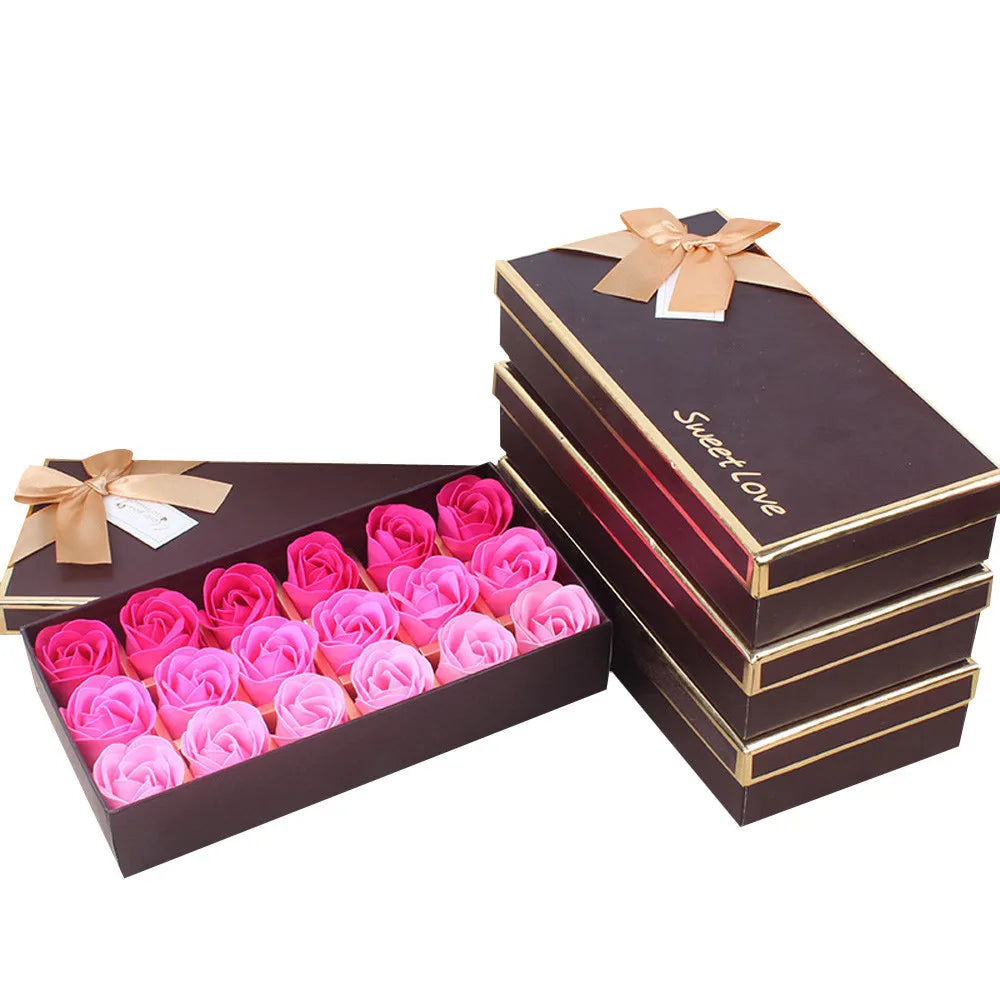 Rose Petal Soap Gift Box — 18 Scented Soaps