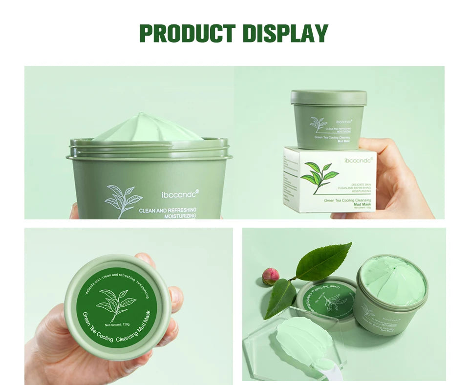 Green Tea Clay Mud Mask – 100g | Deep Cleansing & Pore Refining