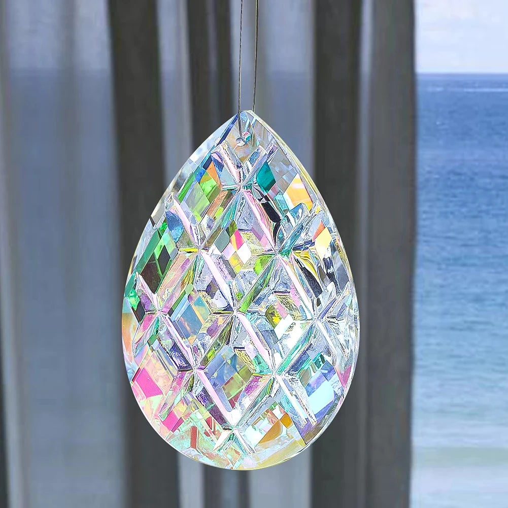 Crystal Glass Waterdrop Suncatcher Prism Pendant