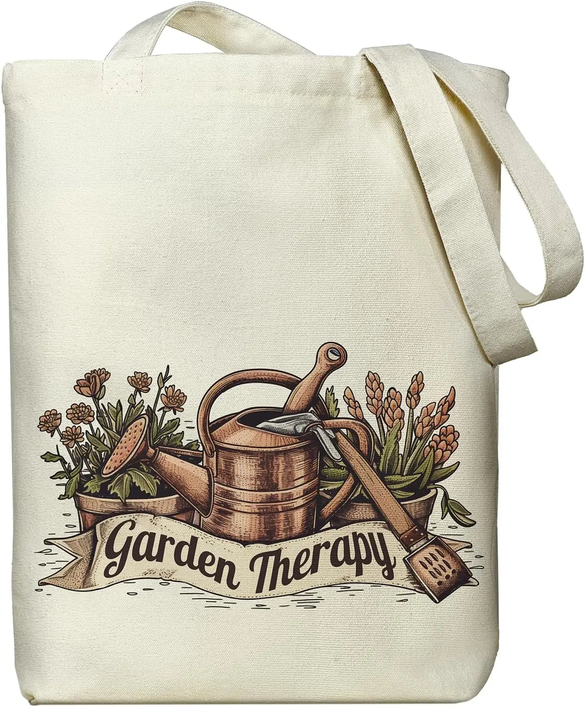 Floral Canvas Tote Bag | Zippered Women's Bag for Work, Shopping & Everyday