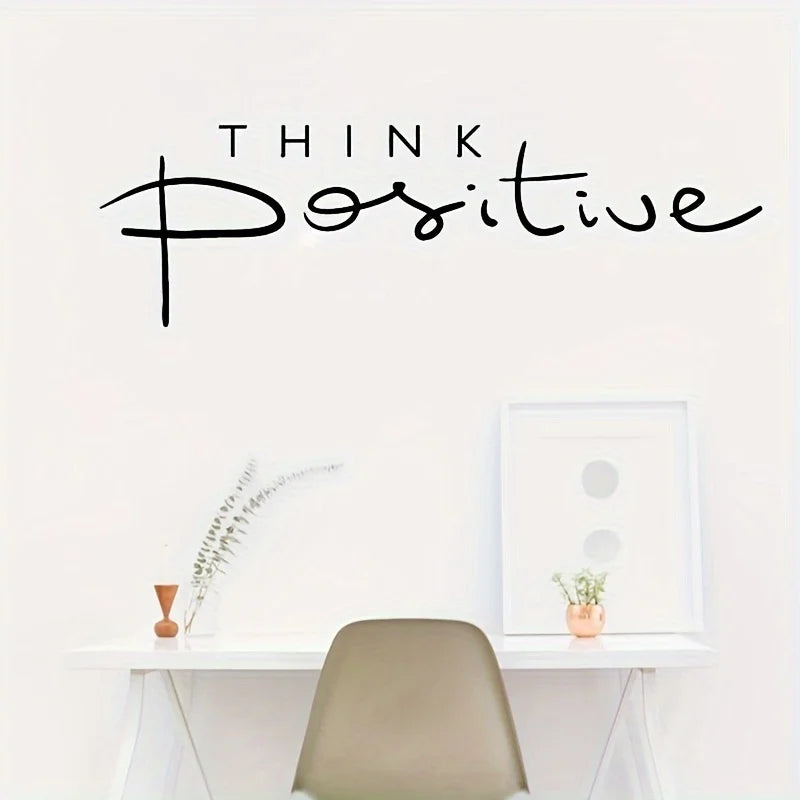 "Think Positive" Inspirational Wall Decal | Vinyl Quote Sticker