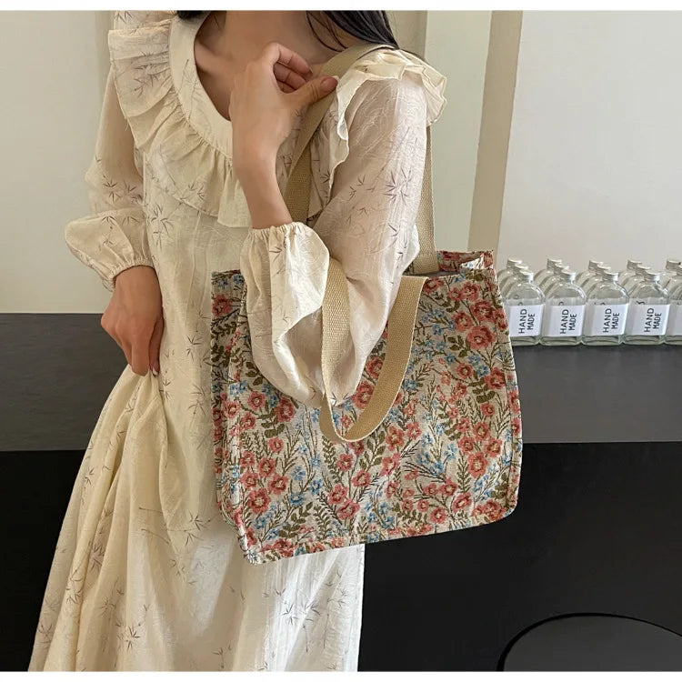 Oversized Canvas Tote Bag — Casual Commuter Shoulder Bag