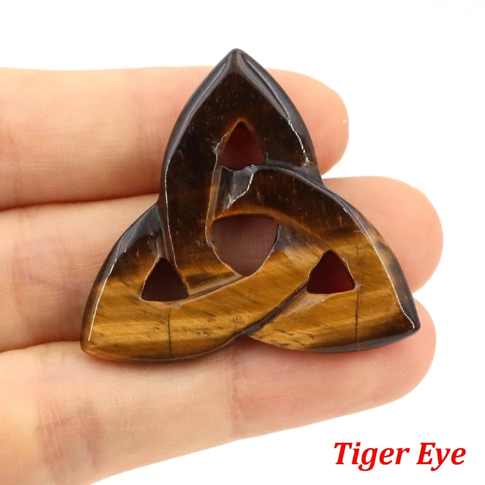Natural Stone Celtic Knot Pendant Ornaments | Crystal Sets