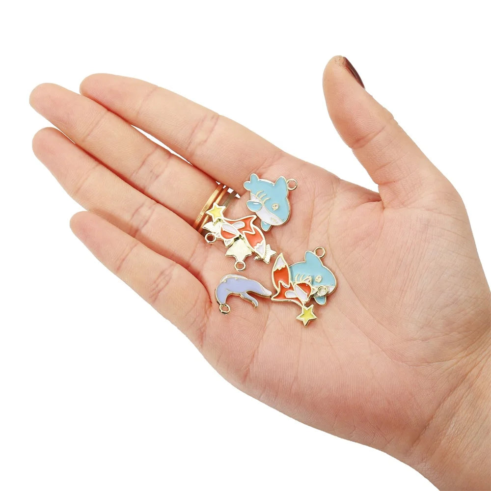 Mixed Colorful Enamel Charms – 10pcs DIY Bracelet & Necklace Pendants