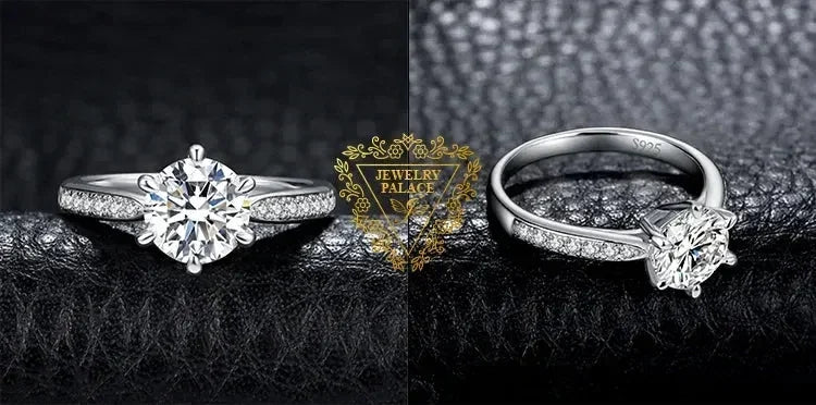 Starlight Round Moissanite Sterling Silver Ring