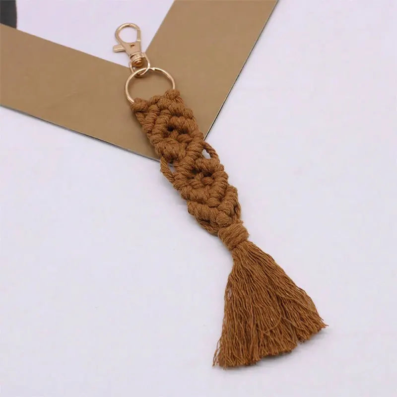 Boho Handmade Rope Braided Keychain | Bag Charm & Phone Lanyard Gift
