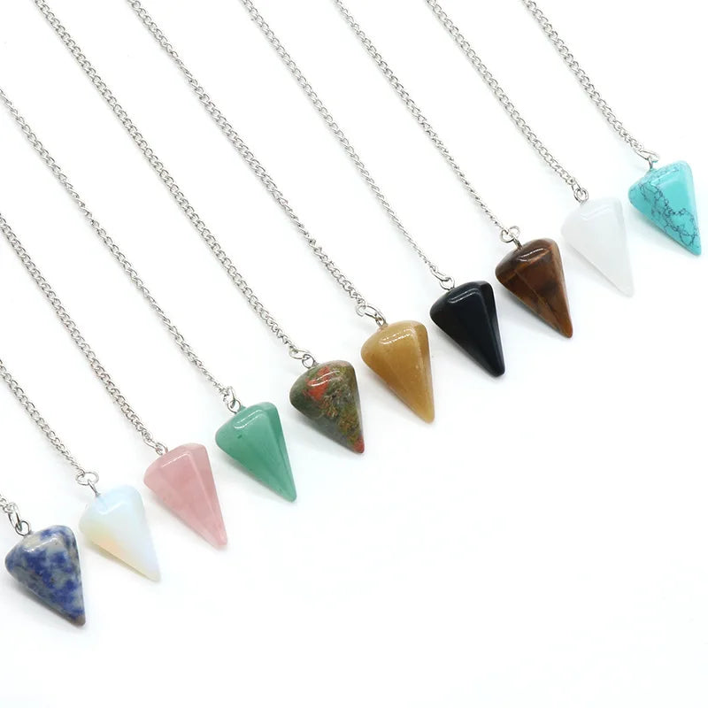 Natural Stone Crystal Pendulum Pendant
