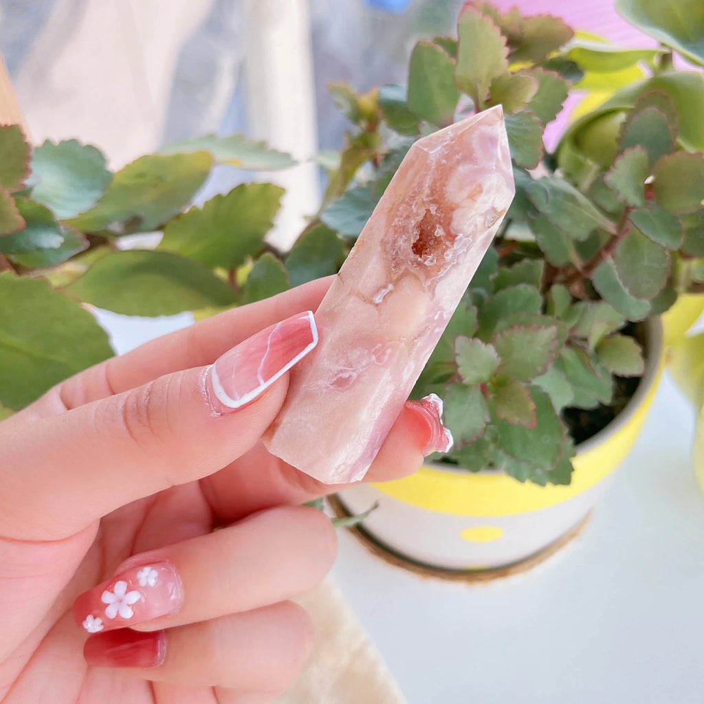 Sakura Agate Crystal Tower | Cherry Agate Point