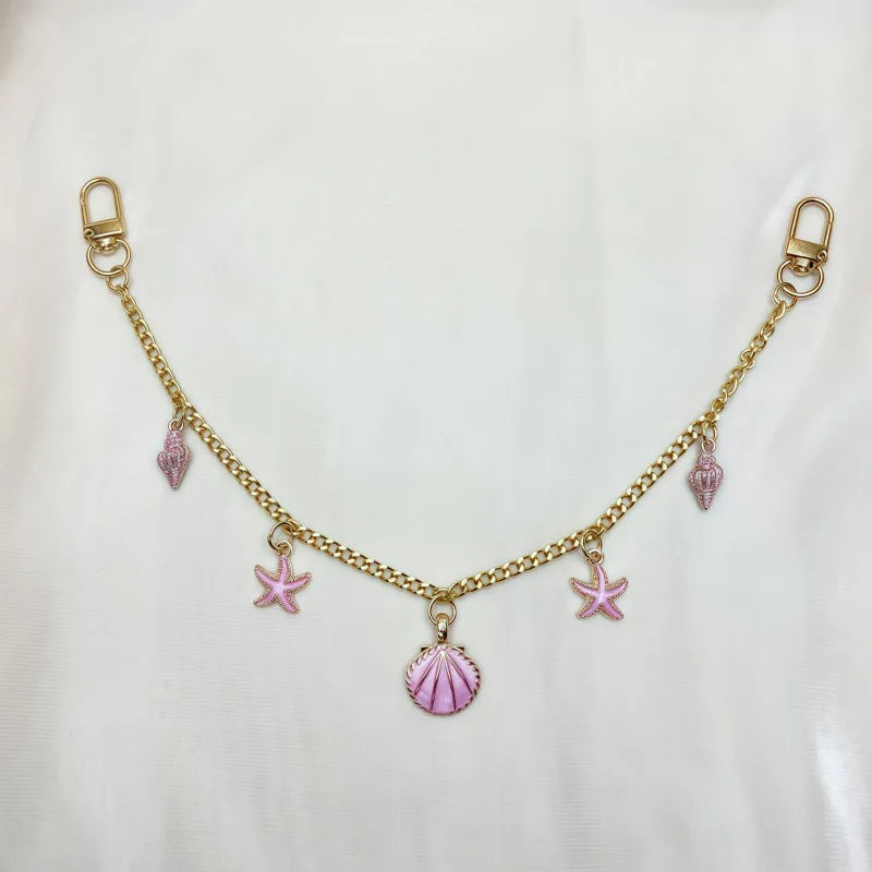 Boho Sea Star & Shell Pearl Bag Charm – Summer Handbag & Keychain Pendant