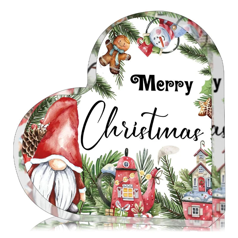 Christmas Heart Desktop Ornament with Stand