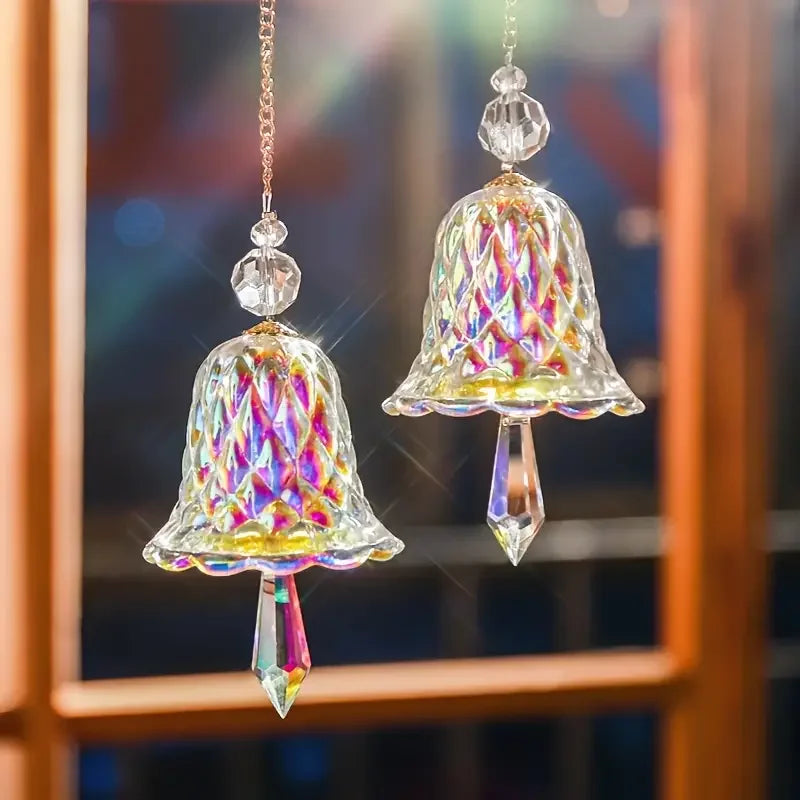 Crystal Bell Suncatcher Rainbow Glass Wind Chime Pendant