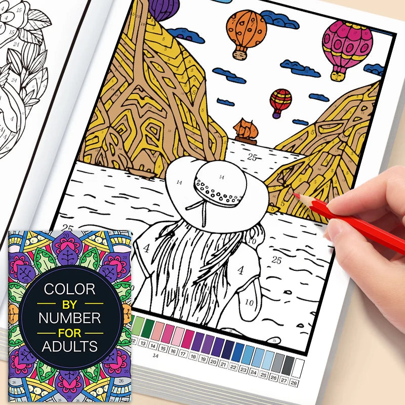 Mandala & Nature Color By Number Book – Thick Pages for Adults
