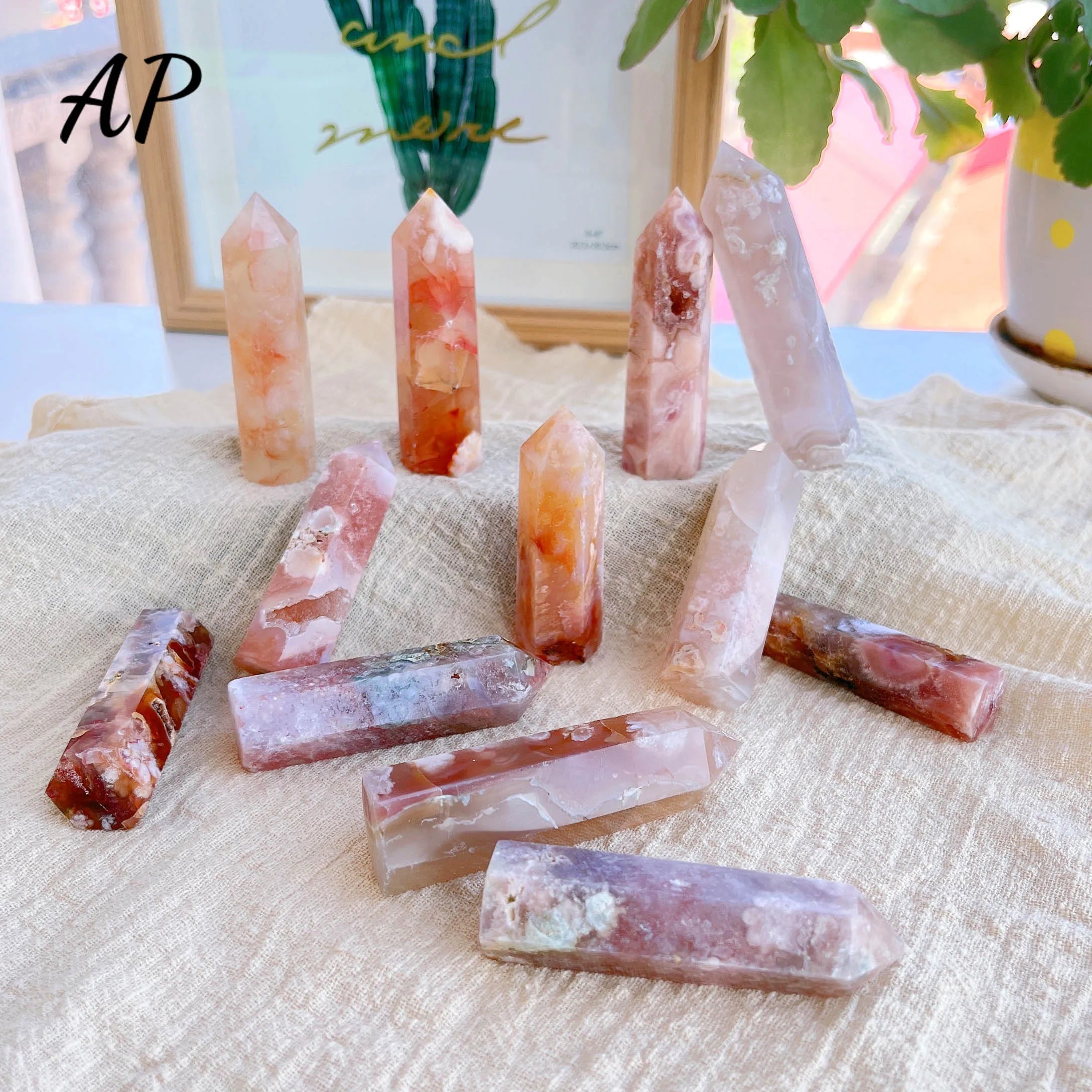 Sakura Agate Crystal Tower | Cherry Agate Point