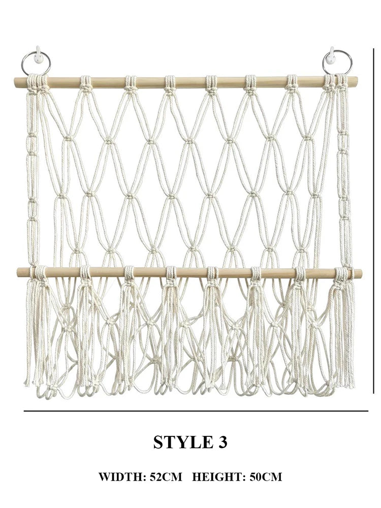 Boho Handwoven Storage Hammock | Wall-Mounted Stuffed Animal & Toy Organizer