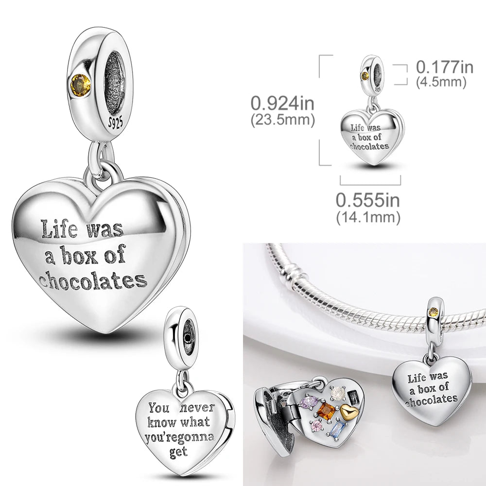 925 Sterling Silver Animal & Floral Charms for Bracelets – Cat, Sunflower & More