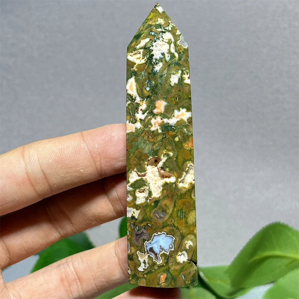 Natural Rainforest Crystal Tower — Flashy Quartz Mineral Wand for Reiki & Feng Shui