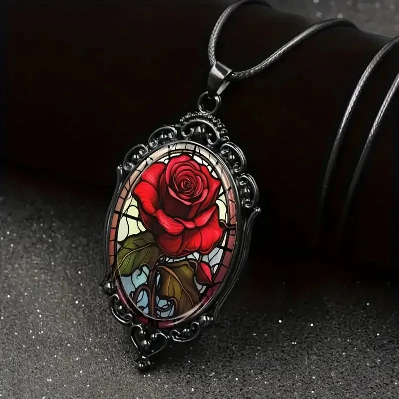 Gothic Crow, Cross & Witch Pendant Necklace