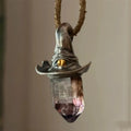 Amethyst Witch Hat Crystal Pendant