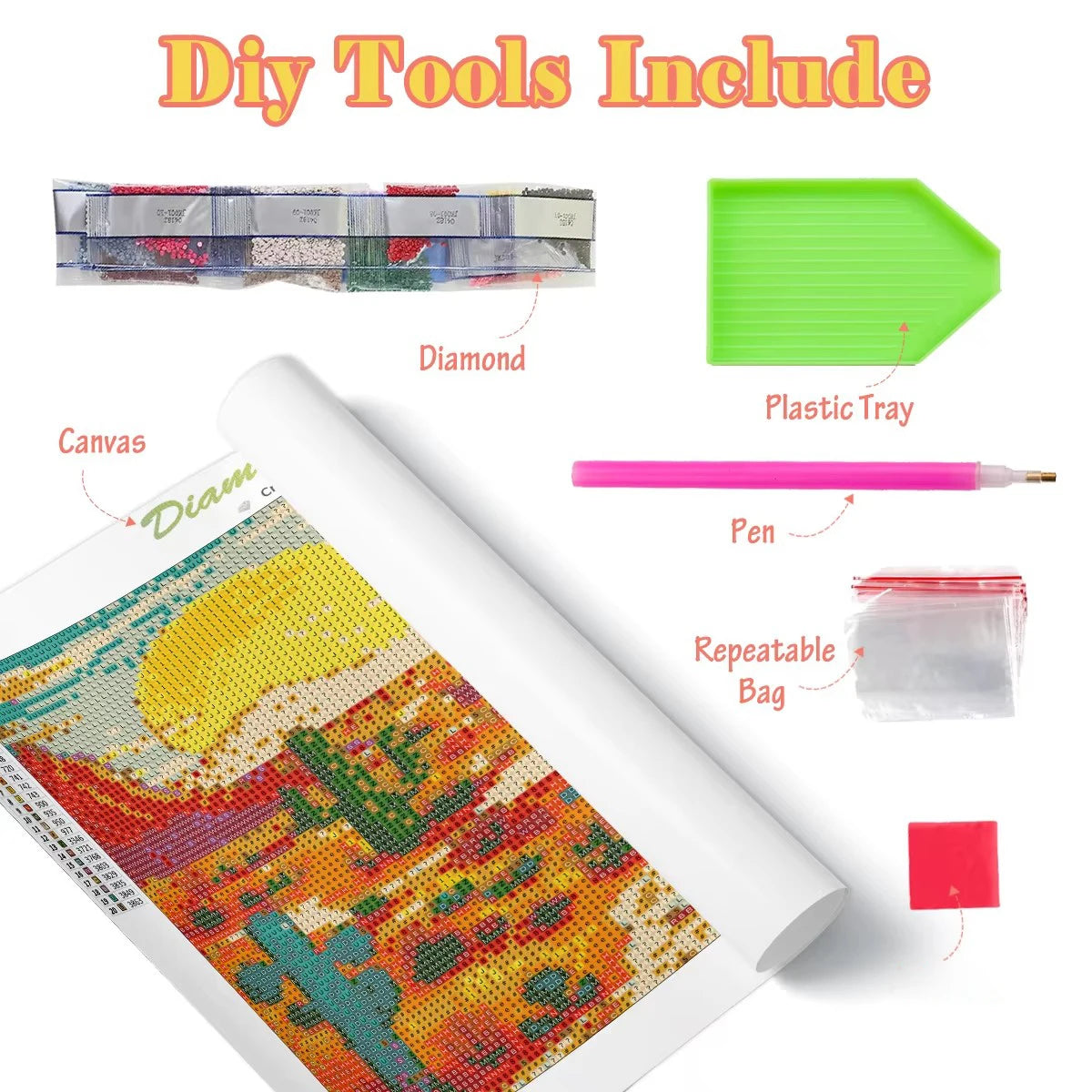 Floral Diamond Painting Kit | Full Square or Round Drill