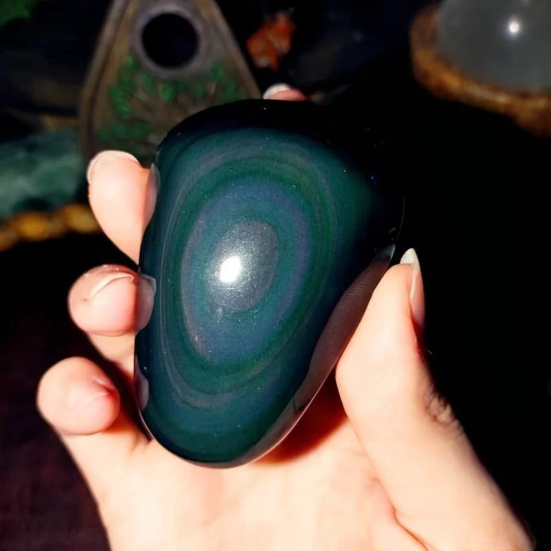 Rainbow Obsidian Crystal Freeform | Deep Purple & Blue Iridescence