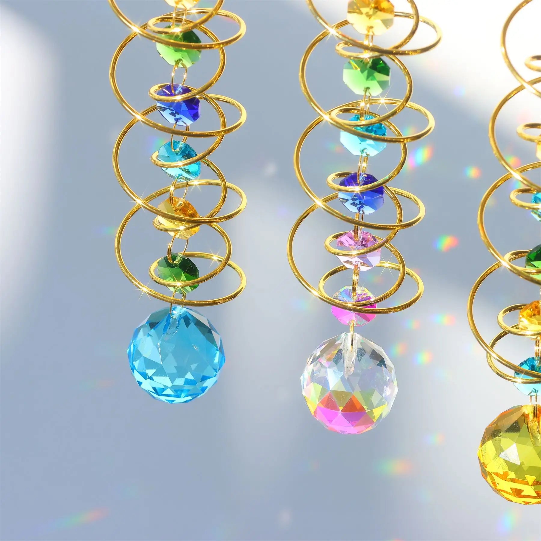 Spiral Tail Gazing Ball Crystal Suncatcher