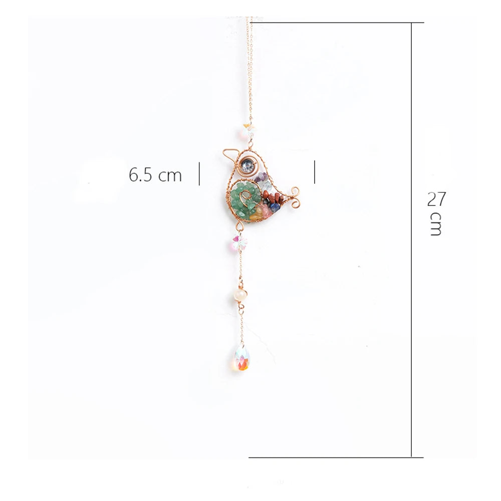 Handcrafted Crystal Wire Suncatcher — Celestial & Nature Prism Pendant