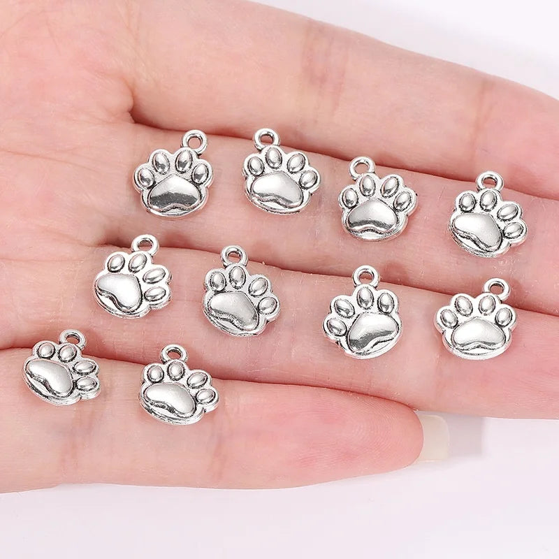 Bear Paw Charms – 20pcs Zinc Alloy Pendants for DIY Jewelry Making