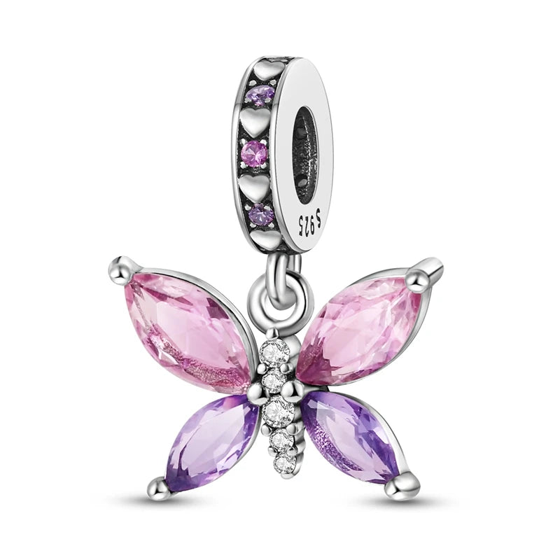 925 Sterling Silver Charm Pendant | Hearts, Bows, Butterflies & More