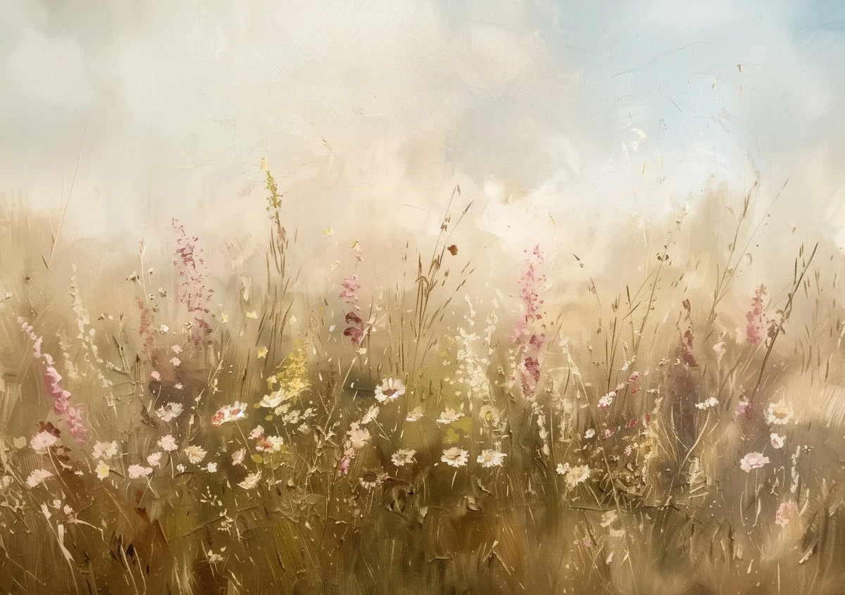 Wildflower Meadow Canvas Print | Unframed Countryside Wall Art