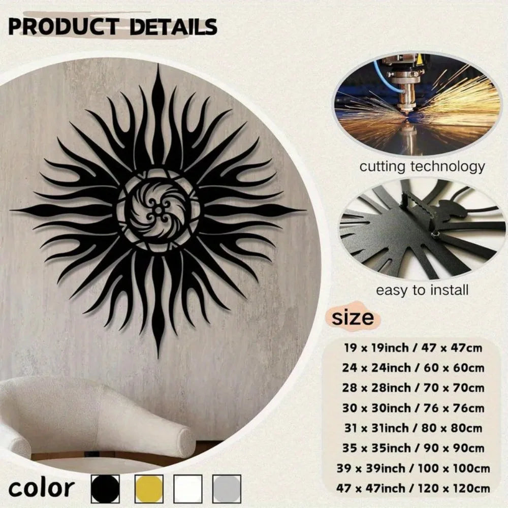 Swirling Sunburst Metal Wall Art