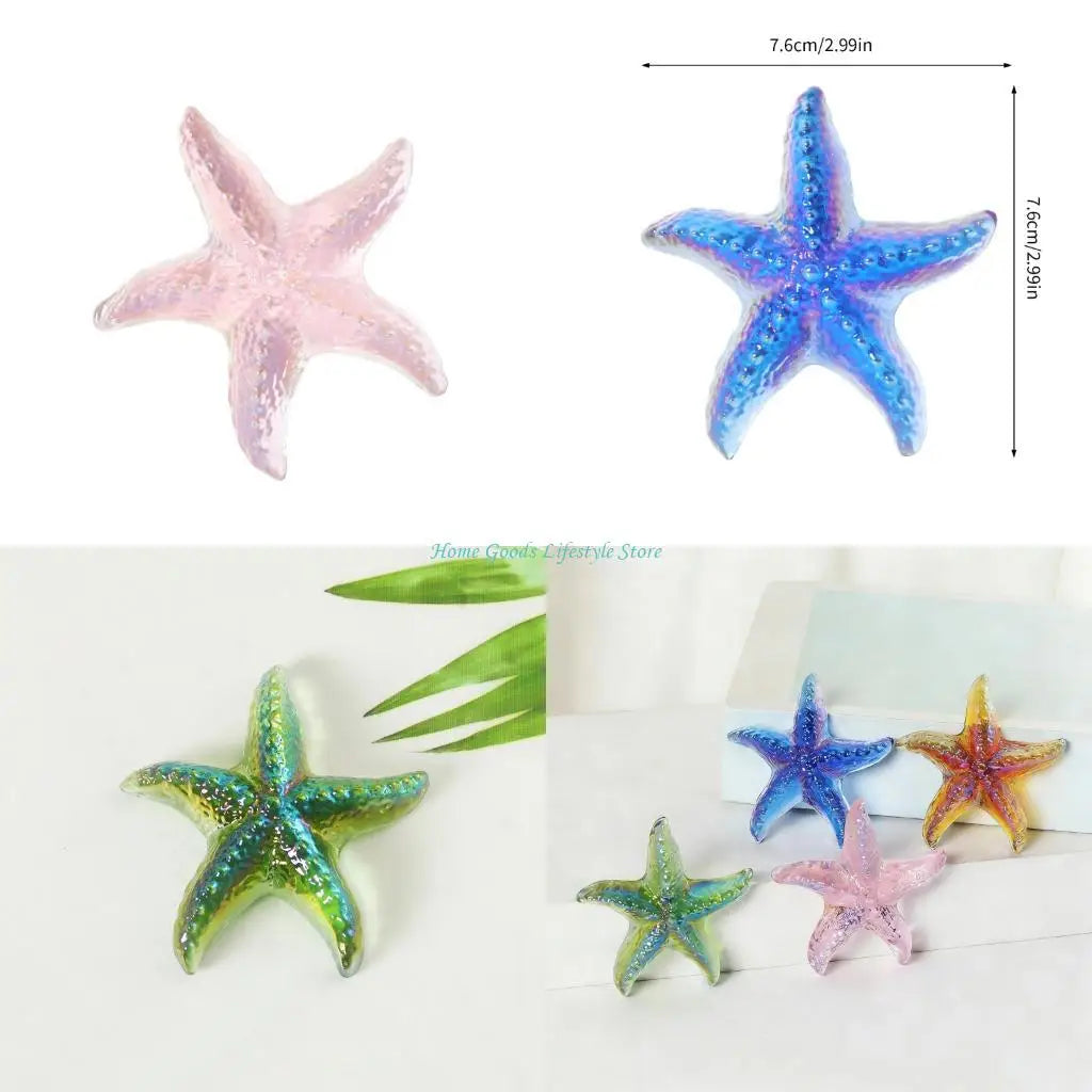 Glass Starfish Figurine | Colorful Coastal Decor