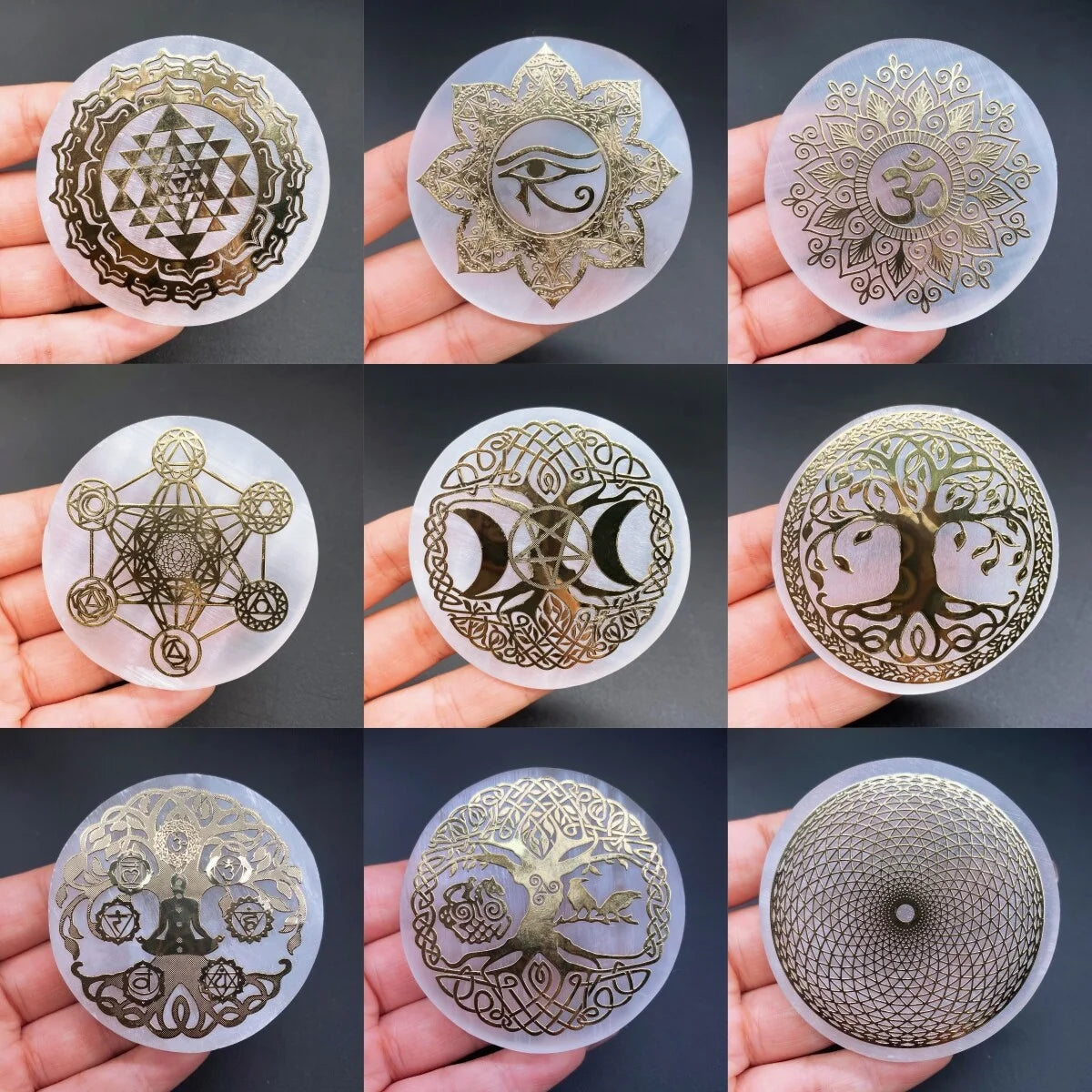 Natural Crystal Selenite Charging Plate