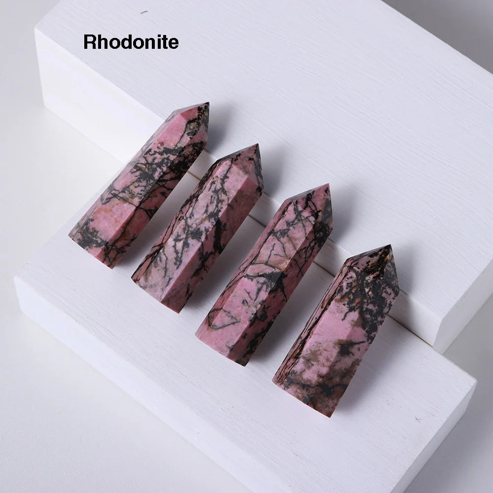 Natural Crystal Tower Wand — Choose Your Stone | Reiki Healing Point for Home Decor & Meditation