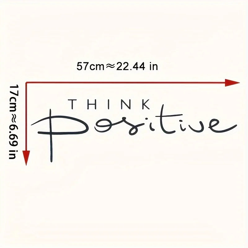 "Think Positive" Inspirational Wall Decal | Vinyl Quote Sticker