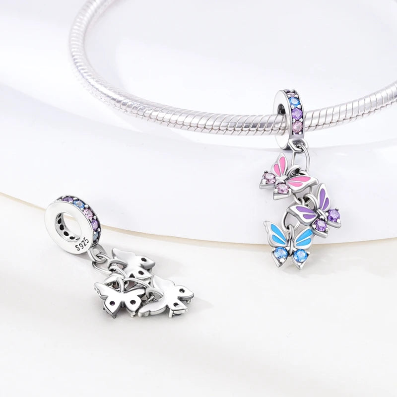 925 Sterling Silver Charm Pendant | Hearts, Bows, Butterflies & More