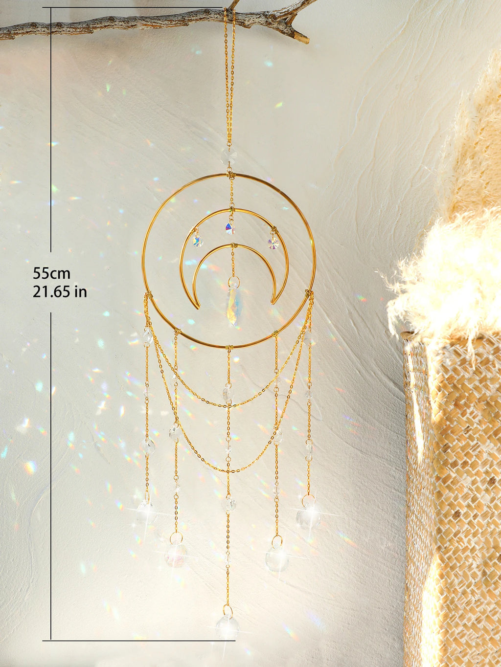 Moon Crystal Prism Suncatcher | Window Hanging