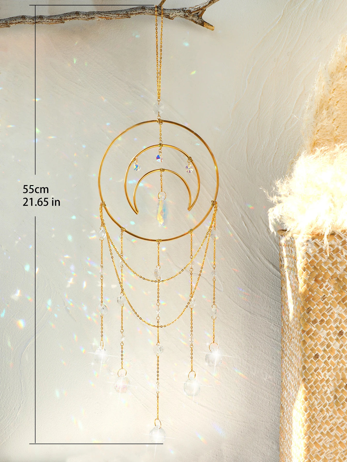 Moon Crystal Prism Suncatcher | Window Hanging