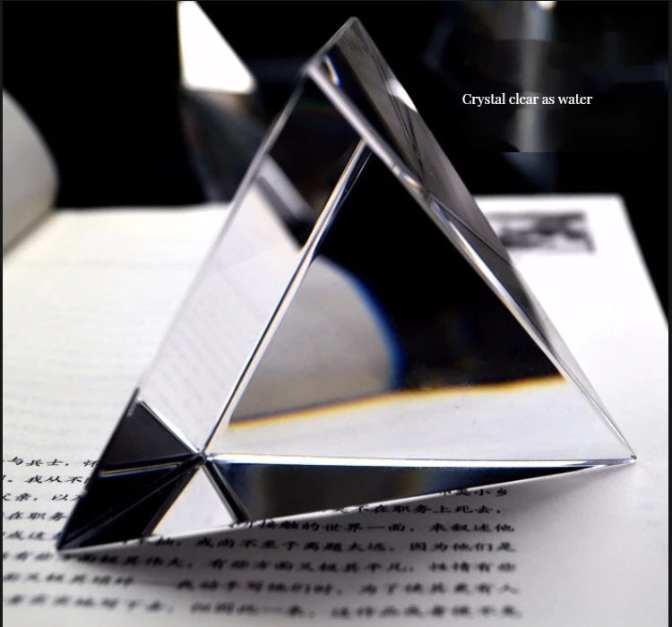 Crystal Glass Pyramid Prism — Rainbow Light Desktop Décor
