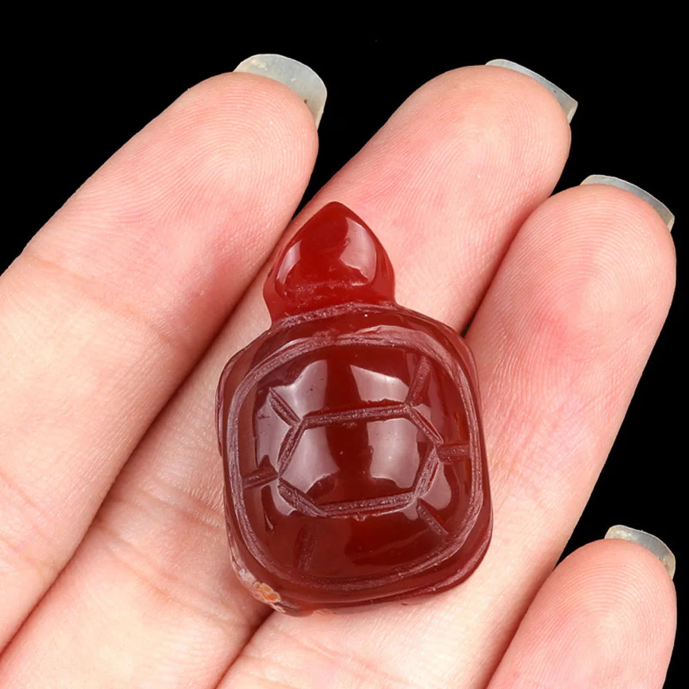 Natural Crystal Turtle Carving – Mini Gemstone Animal Figurine