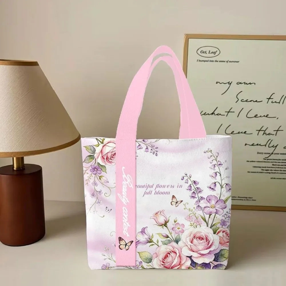 Floral Canvas Tote Bag | Two Size Options