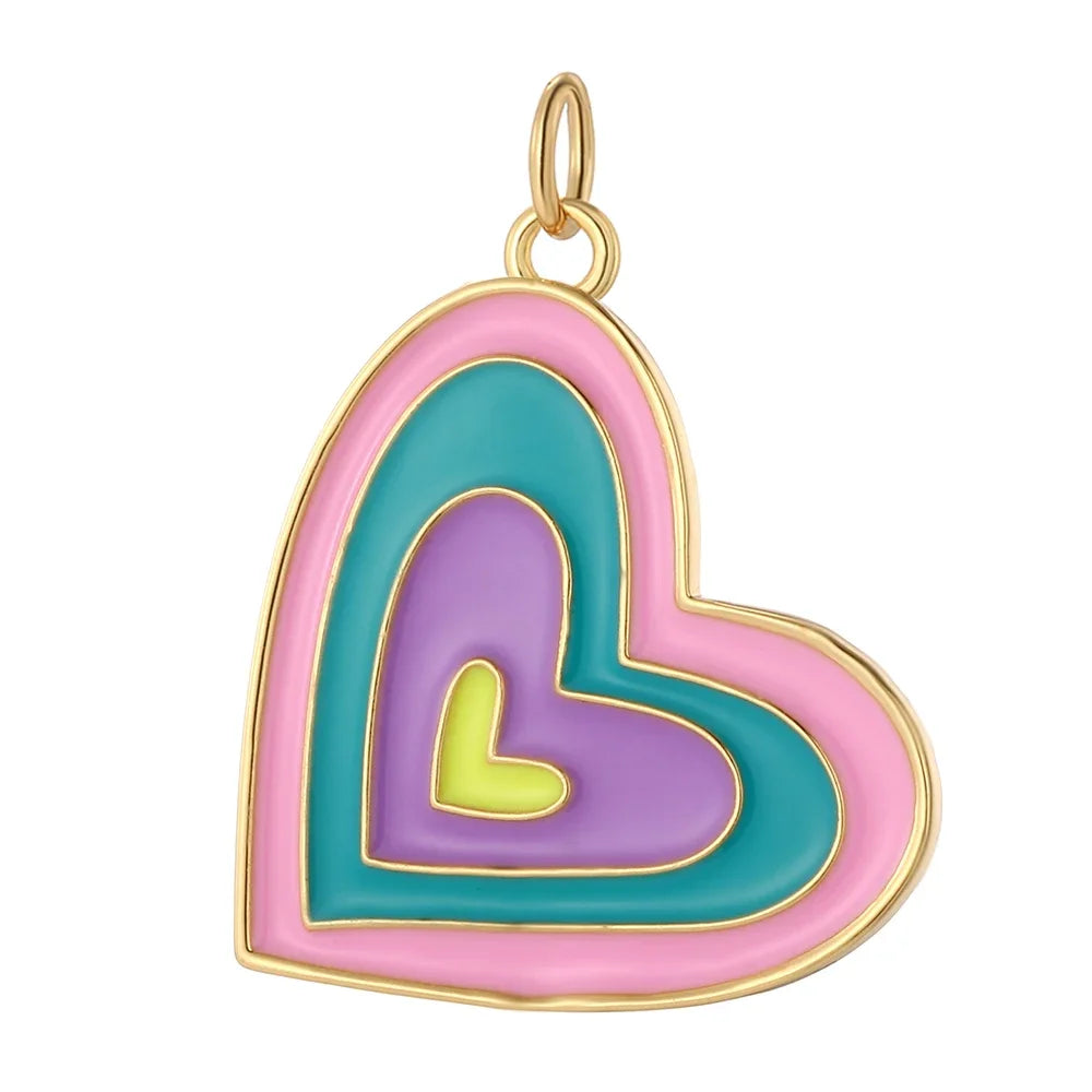 Bohemian Heart Charms – Copper DIY Pendants for Bracelets, Necklaces & Earrings