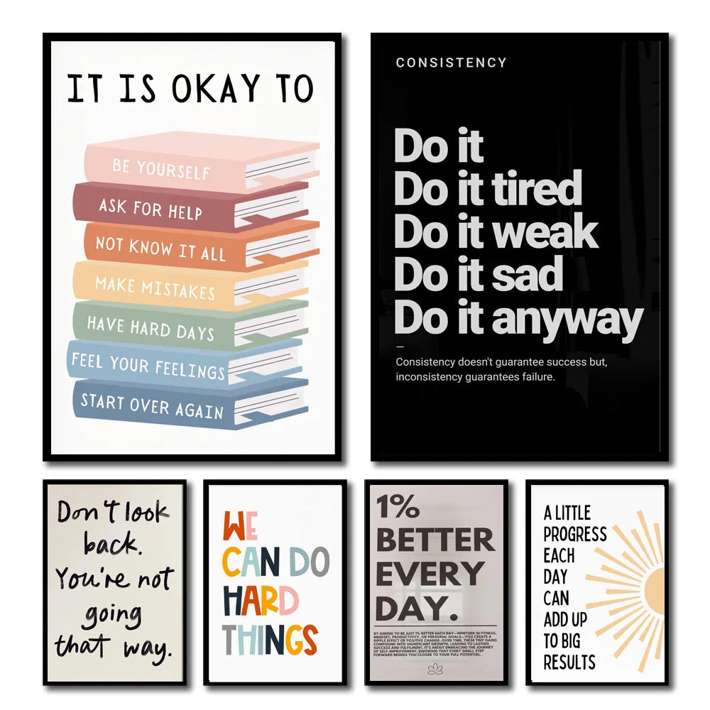 Motivational Quote Canvas Print | Minimalist Wall Art for Home & Office