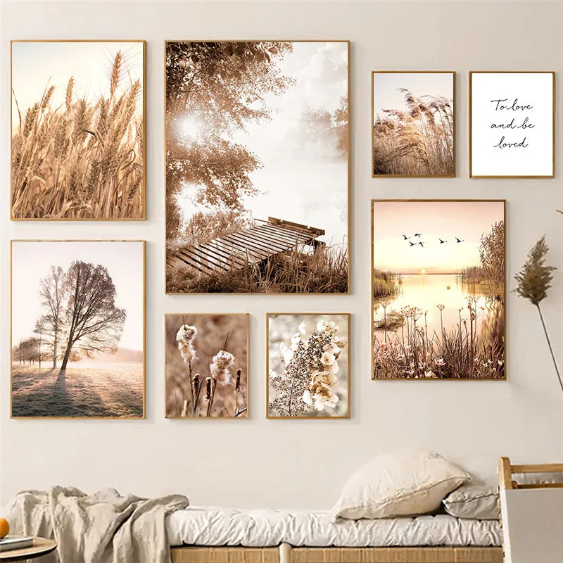 Botanical Landscape Canvas Print | Modern Wall Art for Living Room & Home Décor