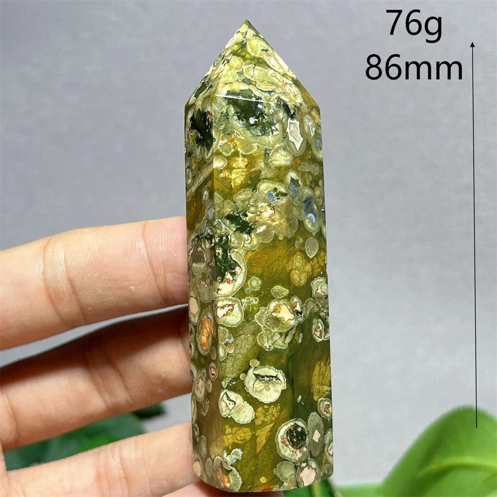 Natural Rainforest Crystal Tower — Flashy Quartz Mineral Wand for Reiki & Feng Shui