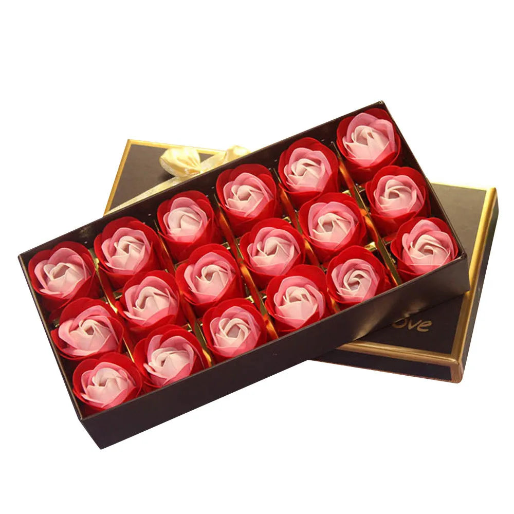 Rose Petal Soap Gift Box — 18 Scented Soaps