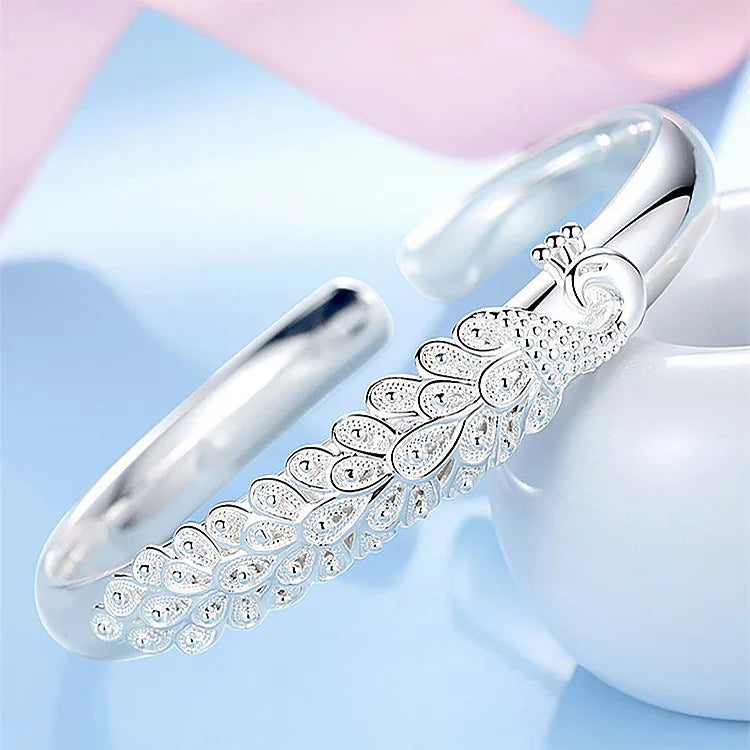 925 Sterling Silver Elegant Peacock Bracelet