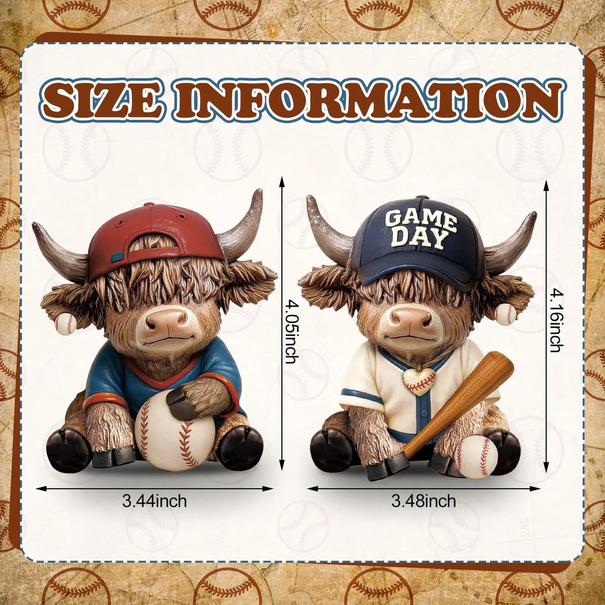 Halloween Highland Cow Wooden Statue Set | Skull Hat Tabletop Decor | Multiple Colors