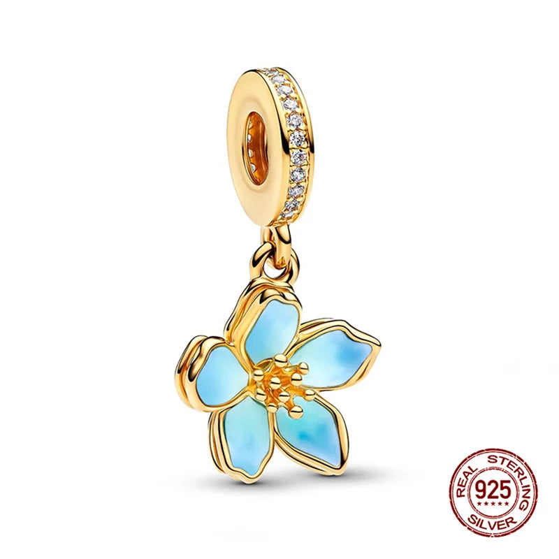 925 Sterling Silver Floral Charm Bead | Roses, Flowers & Lucky Clover for Bracelets & Necklaces