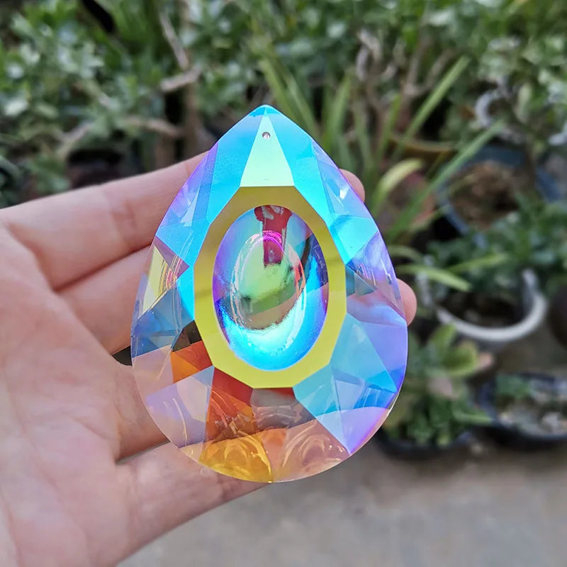 Crystal Prism Suncatcher — 76mm AB Rainbow